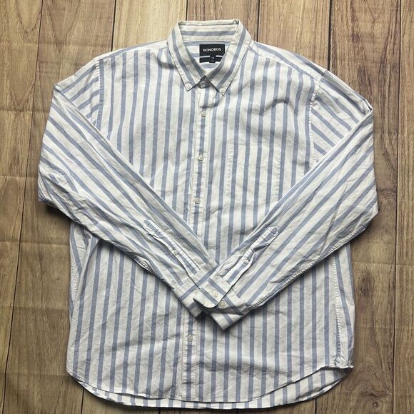 Bonobos Other - Bonobos Men's XXL Slim Fit Long Sleeve Striped Button Down‎ Shirt Blue